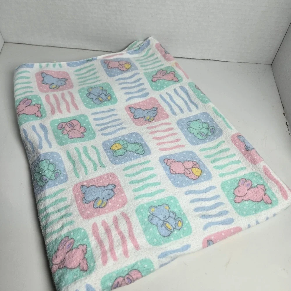 Vintage Baby Receiving Blanket Lovey 38x26
